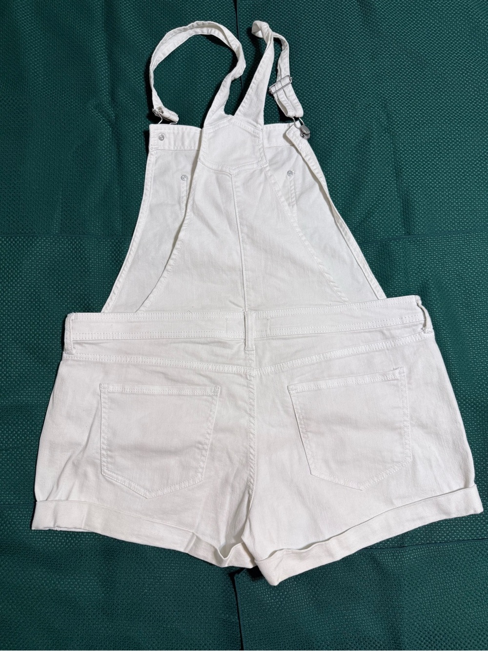 No Boundaries White Denim Short Overalls - Size XL (15-17) - EUC - Picture 5 of 13